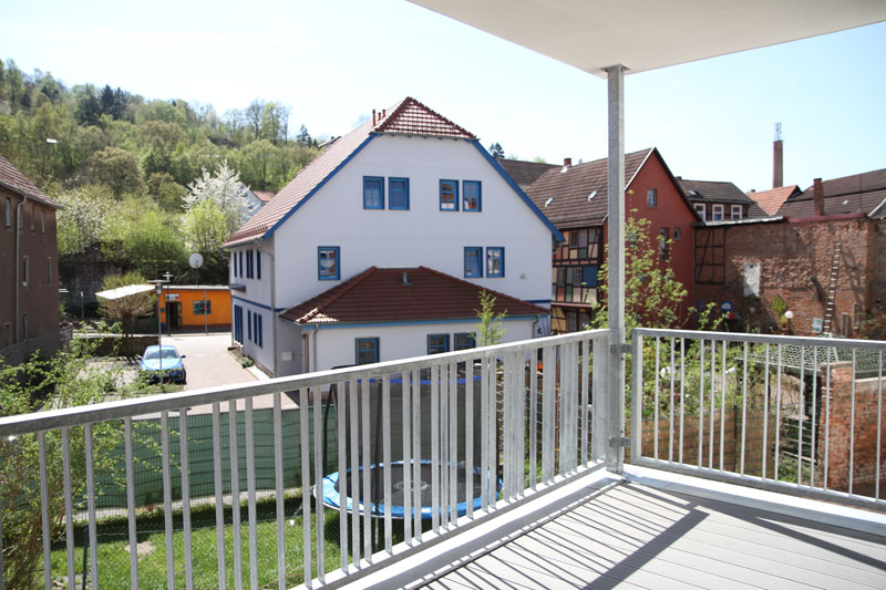 Blick vom Balkon einer Senioren WG